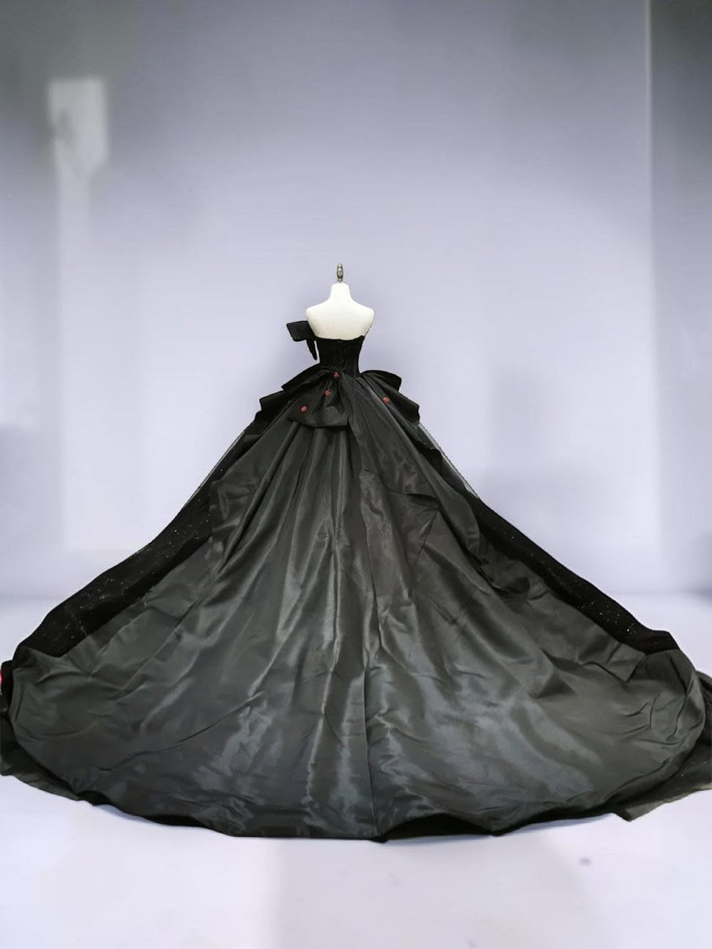 Midnight Noir Rose Ball Gown