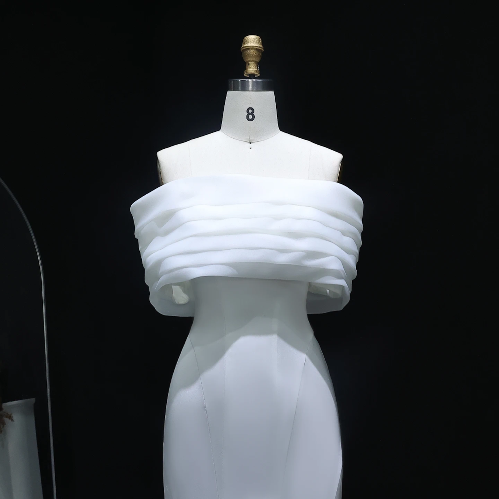 Rosé Bloom Mermaid Gown - White