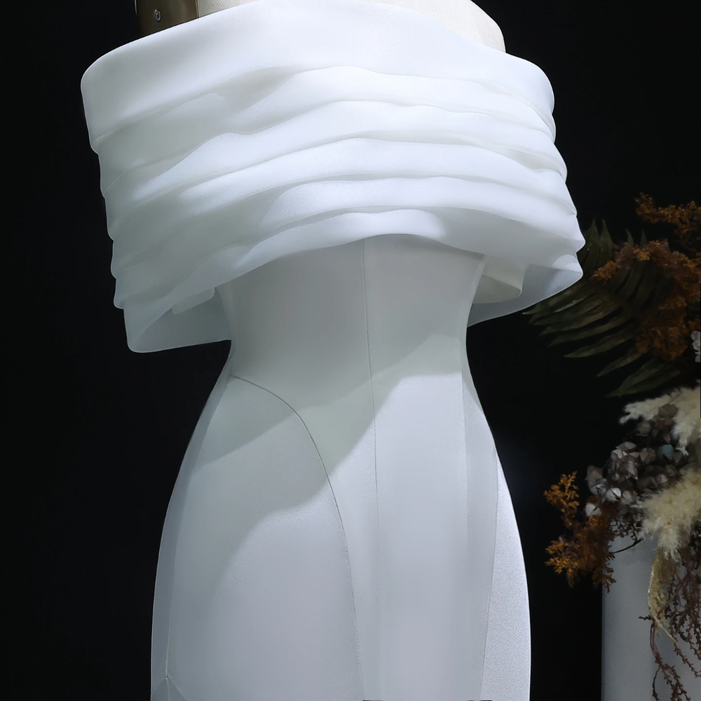 Rosé Bloom Mermaid Gown - White