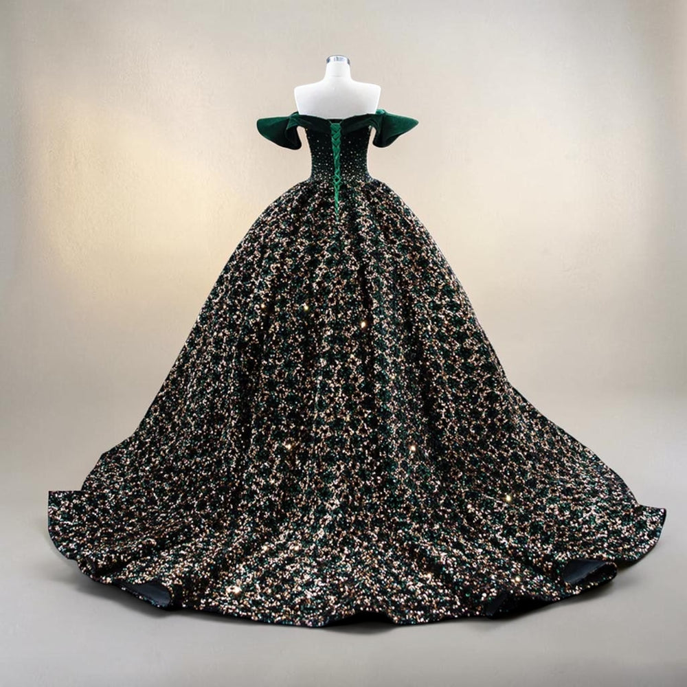 Emerald Sovereign Crystal Ball Gown