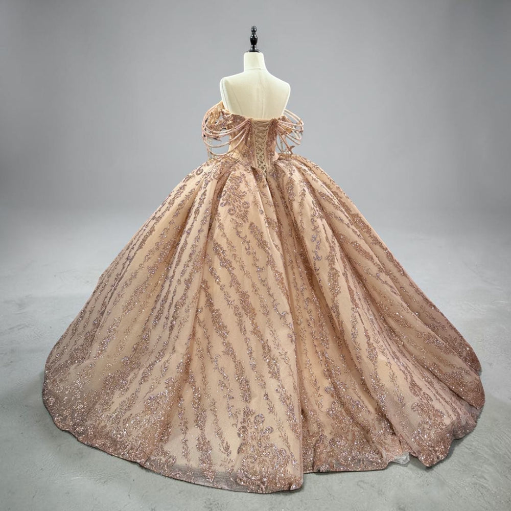Champagne Royale Crystal Ball Gown