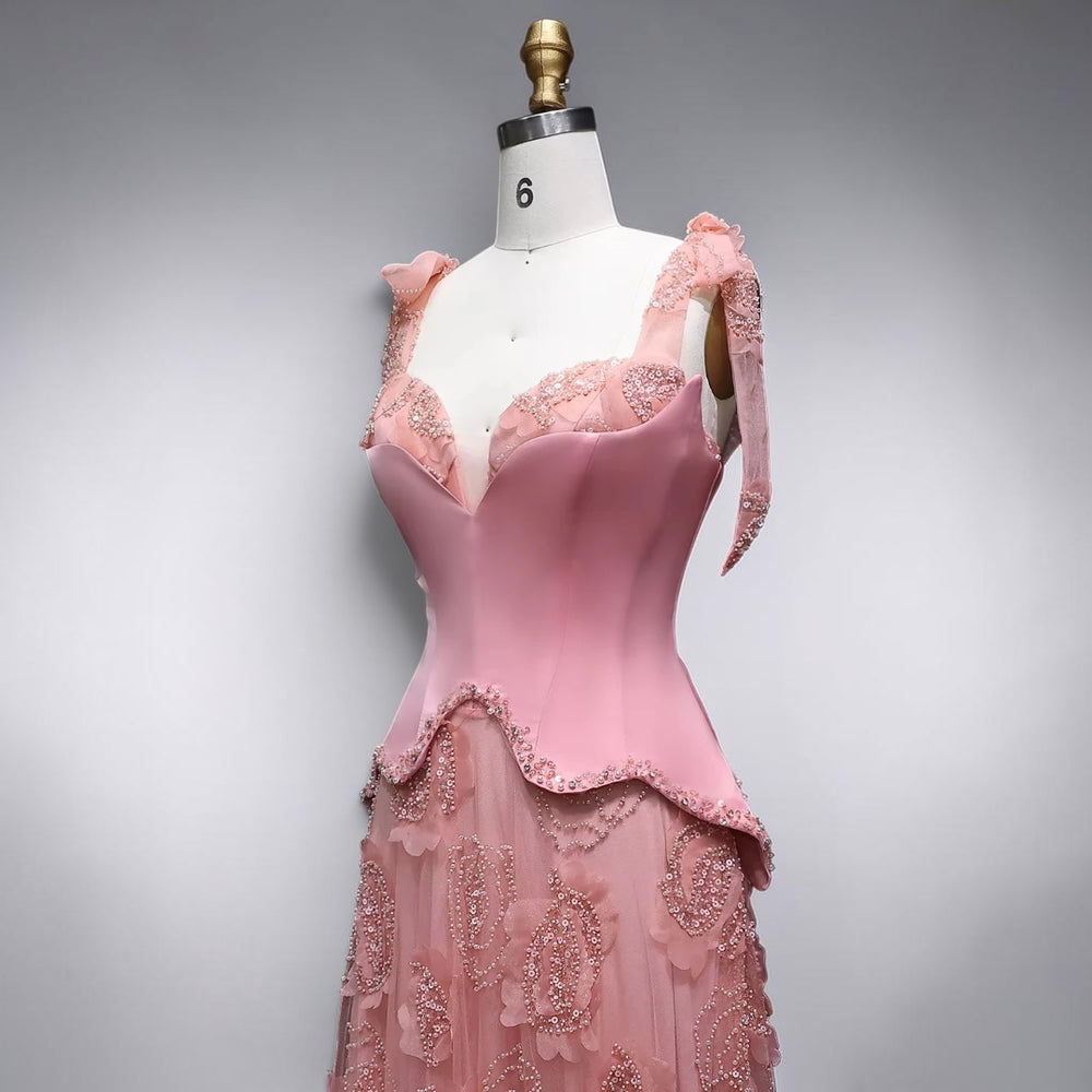 Blush Petal Elegance Couture Gown