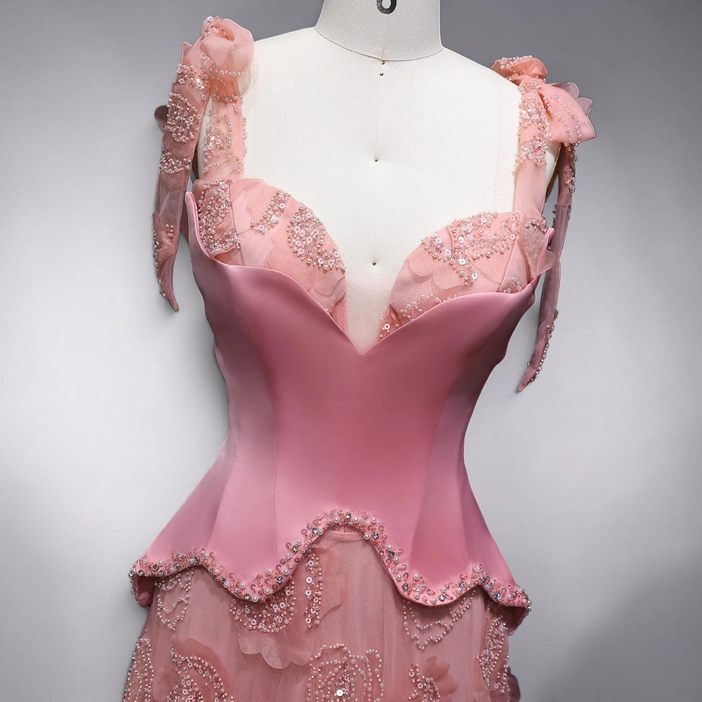 Blush Petal Elegance Couture Gown