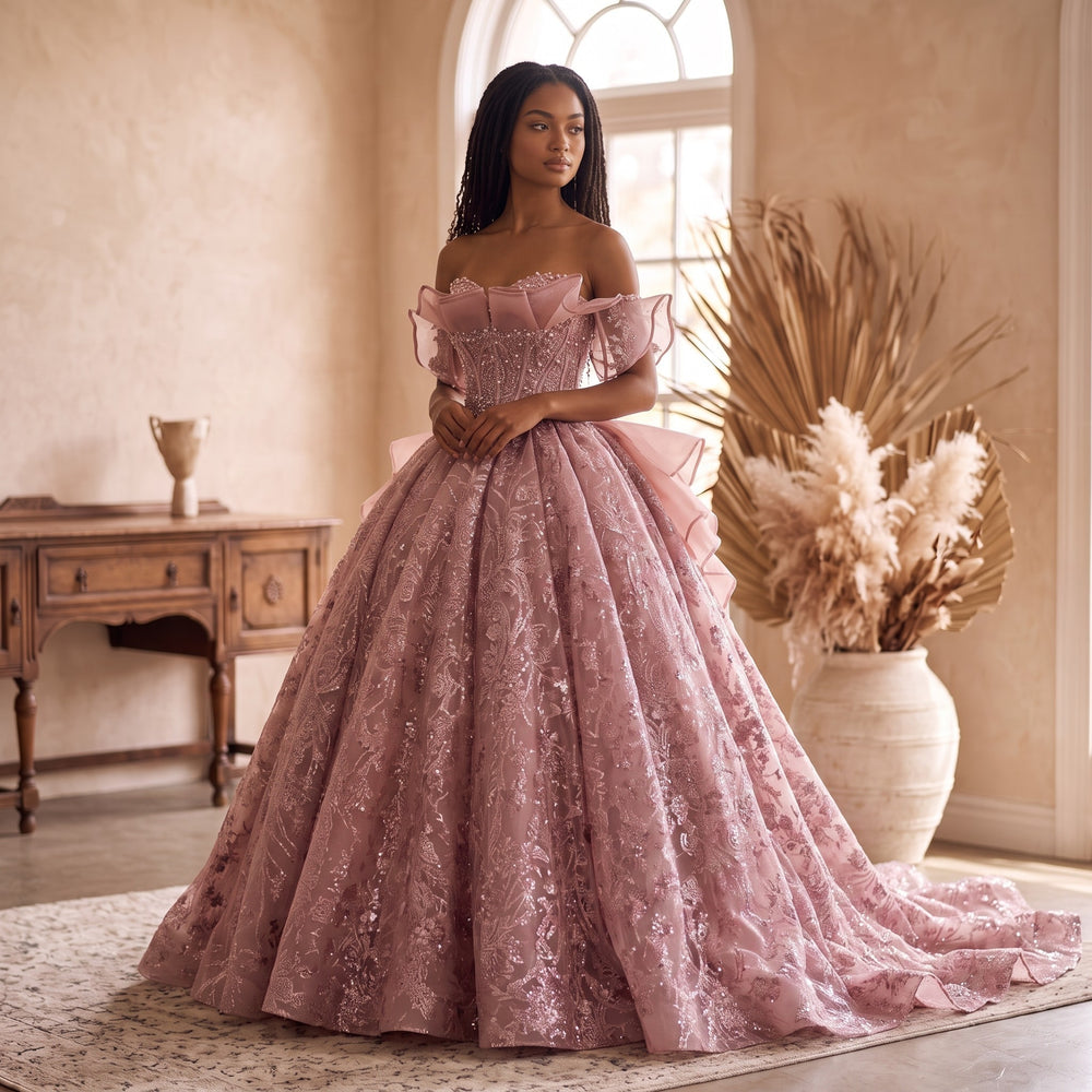 Blush Royale Crystal Ball Gown