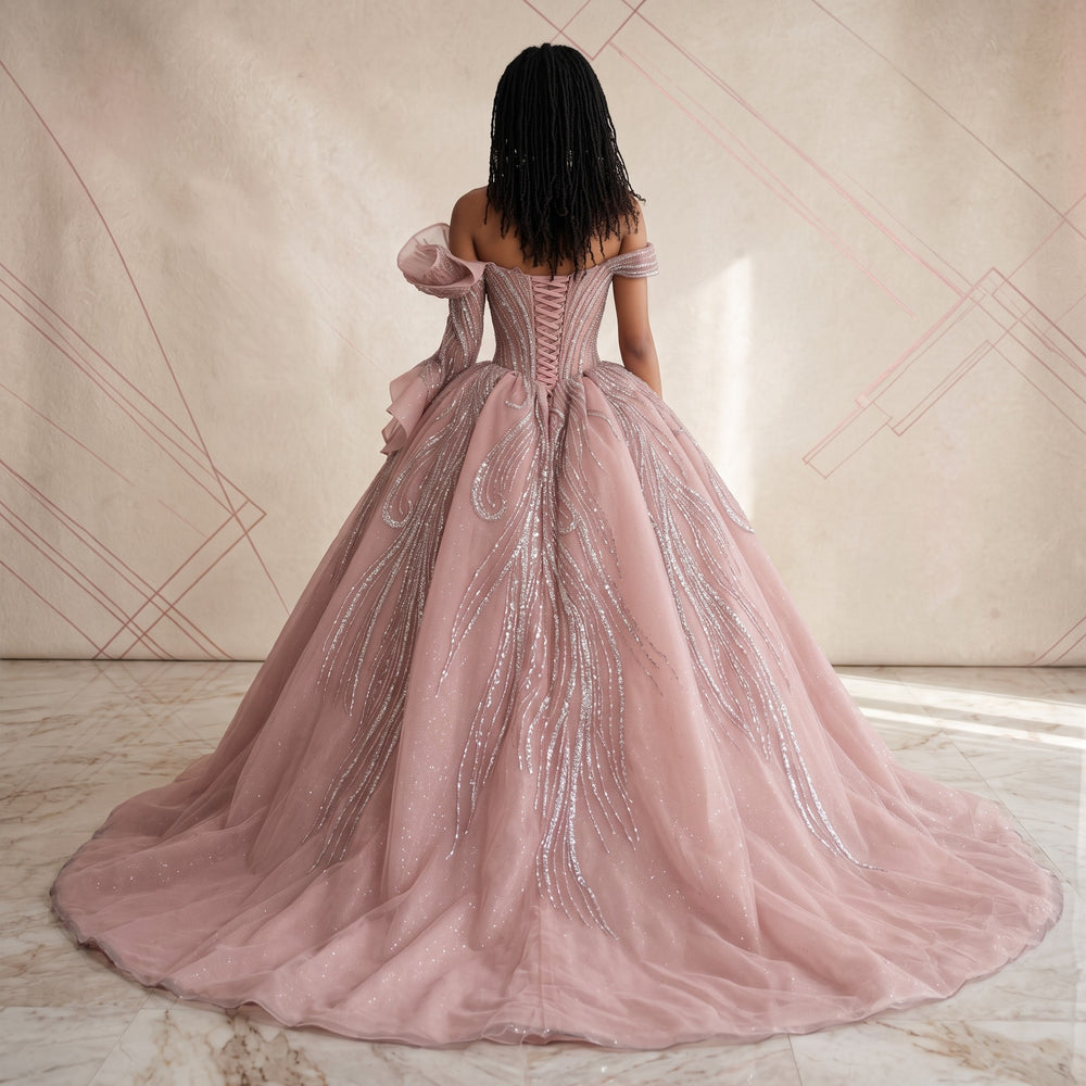 Rosé Étoile Couture Ball Gown