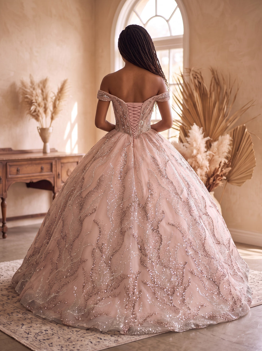 Celestia Blush Couture Ball Gown