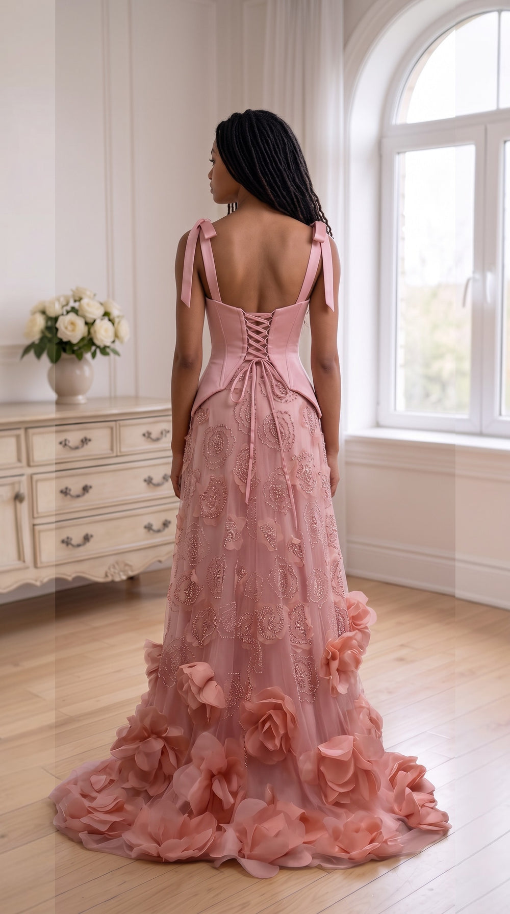 Blush Petal Elegance Couture Gown