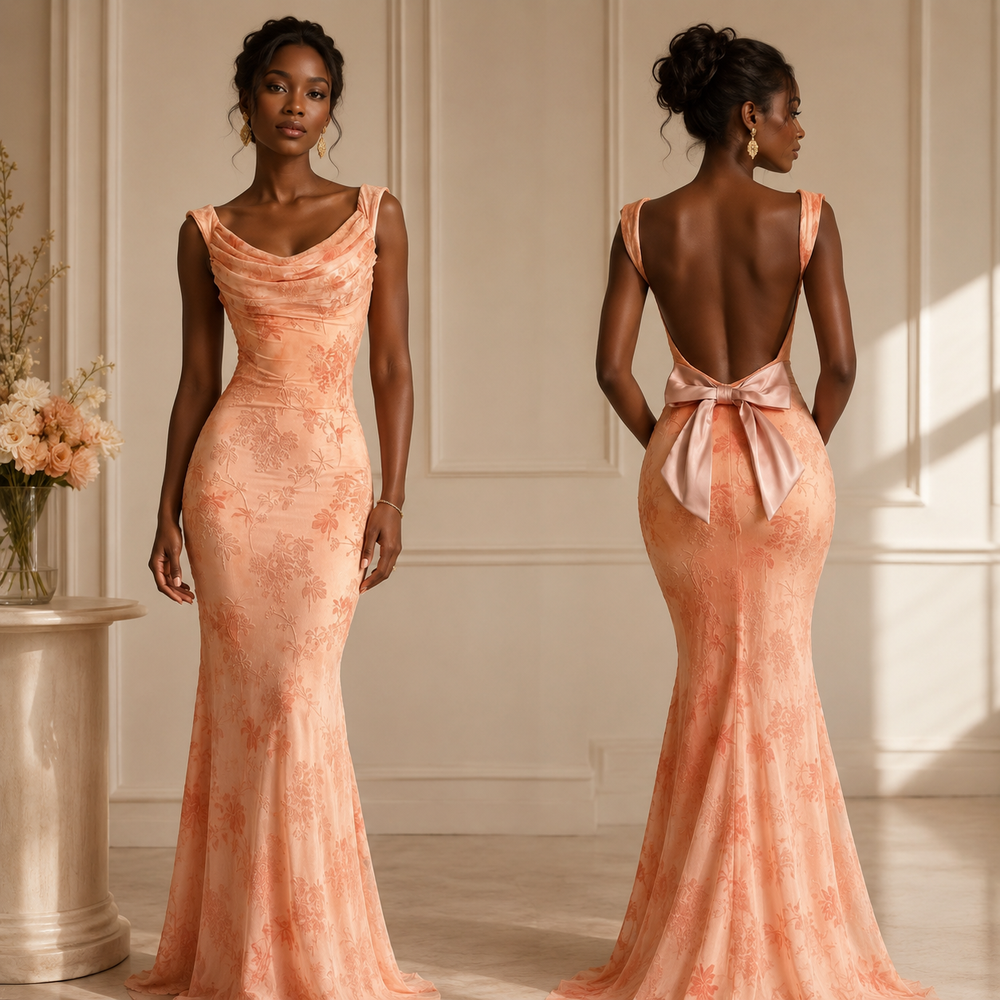 The Rosalie Backless Floral Maxi Dress