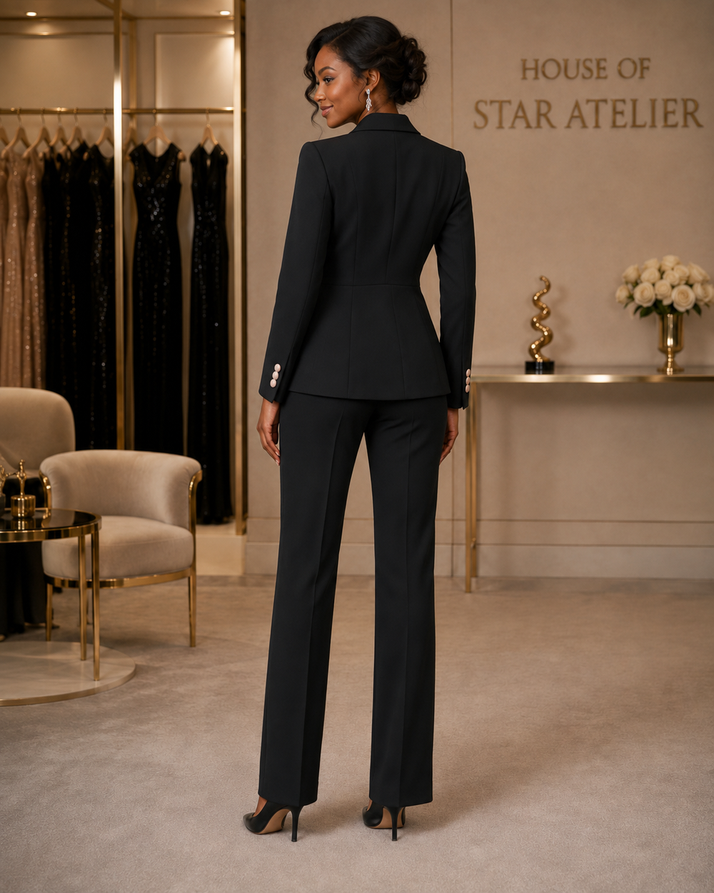 The Celeste Contrast Tailored Suit Set