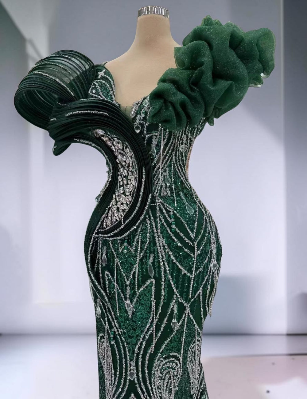 Emerald Eclipse Couture Gown