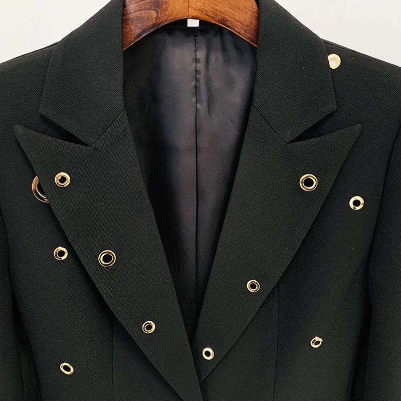 Aurelia Gilded-Eyelet Flare Suit Set - Black