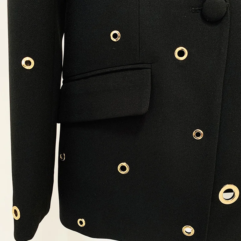 Aurelia Gilded-Eyelet Flare Suit Set - Black