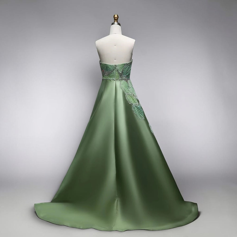 Verdant Bloom Couture Ball Gown