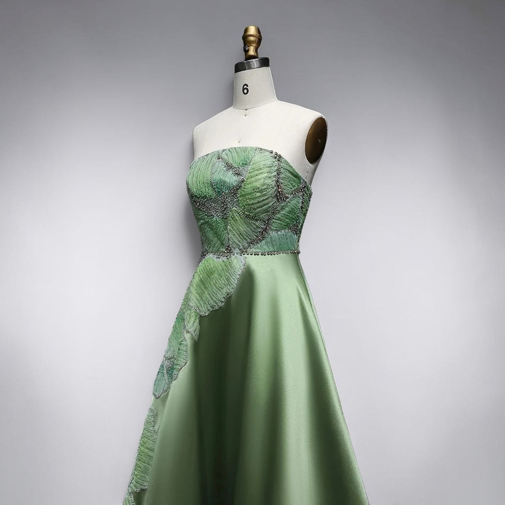 Verdant Bloom Couture Ball Gown