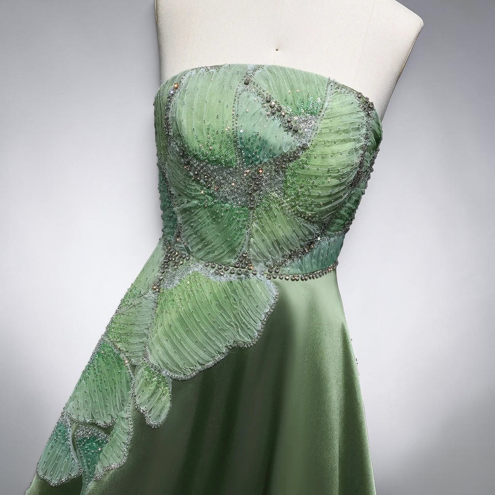 Verdant Bloom Couture Ball Gown