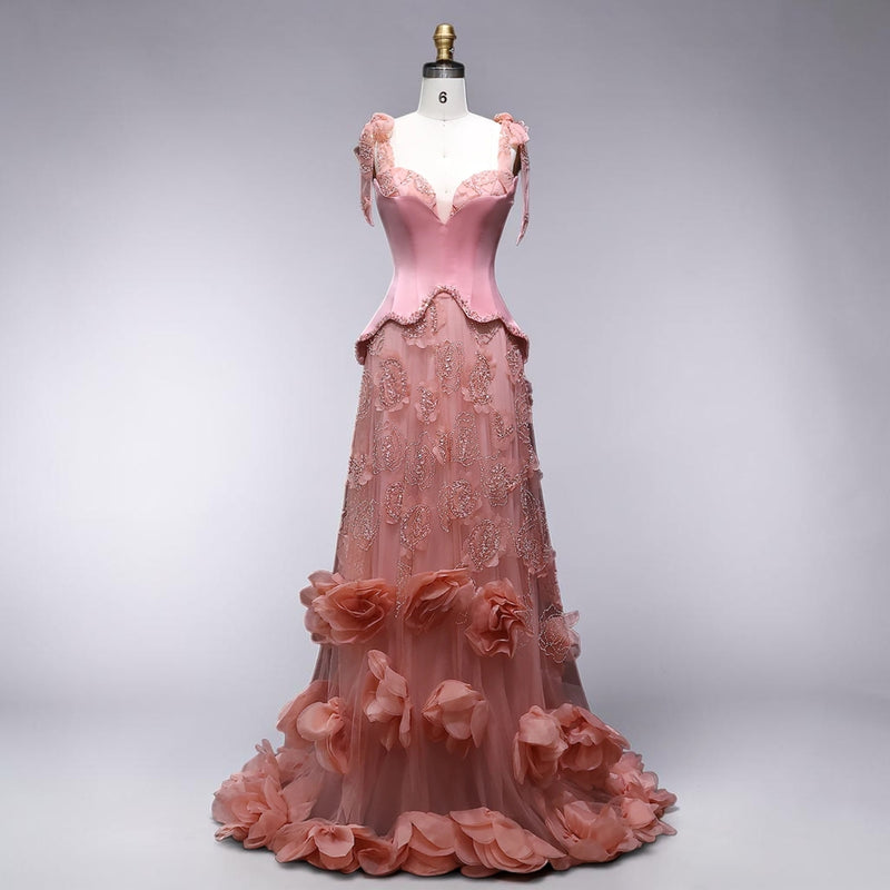 Blush Petal Elegance Couture Gown