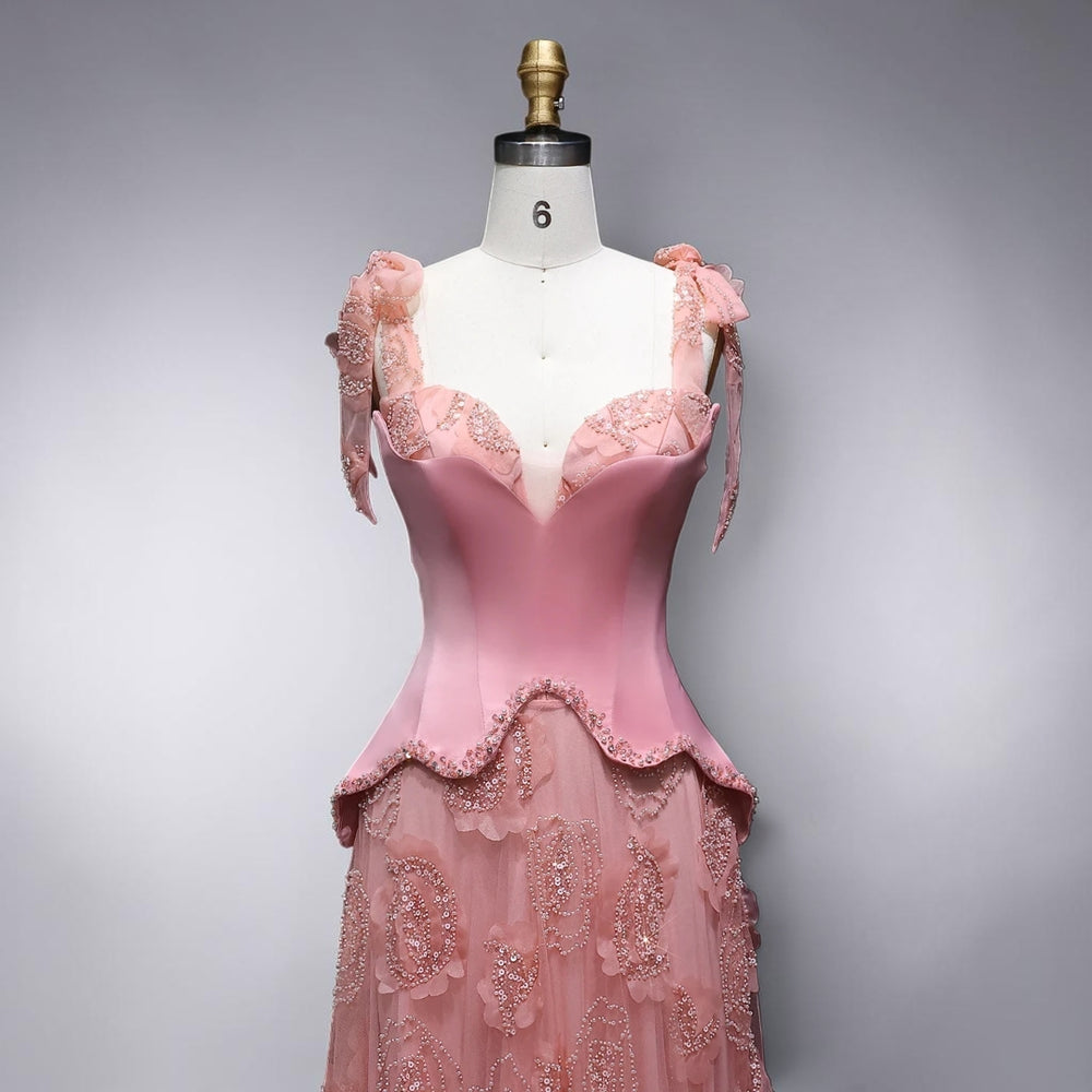 Blush Petal Elegance Couture Gown