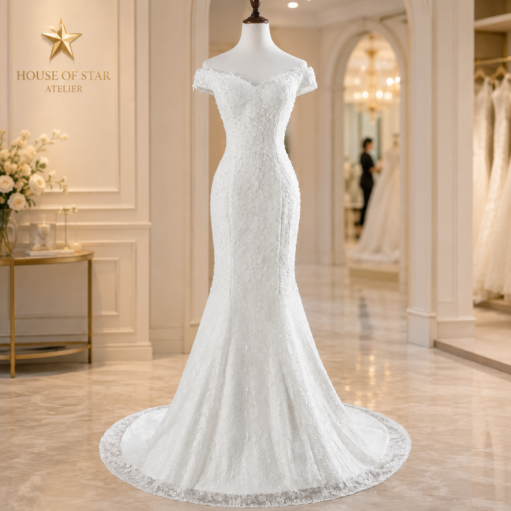 Élodie Off-Shoulder Lace Mermaid Bridal Gown