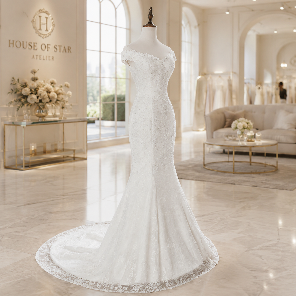 Élodie Off-Shoulder Lace Mermaid Bridal Gown