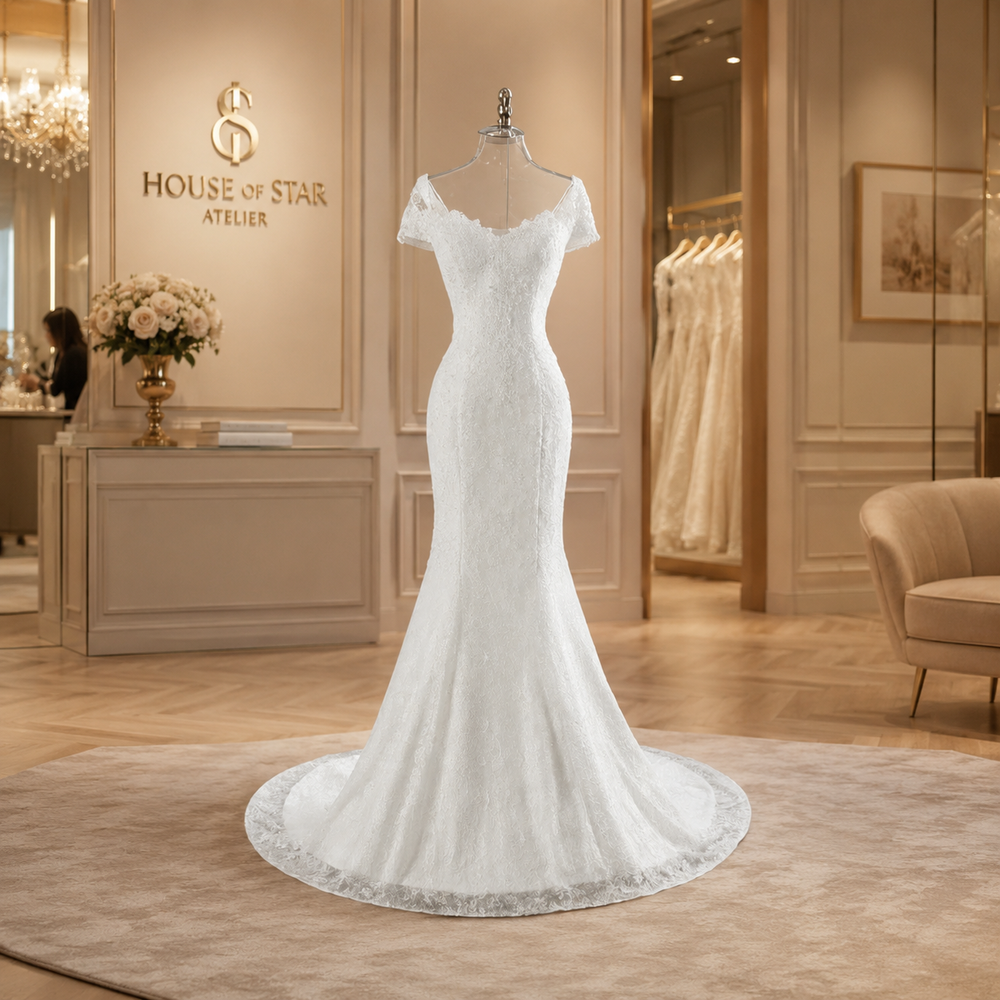 Élodie Off-Shoulder Lace Mermaid Bridal Gown