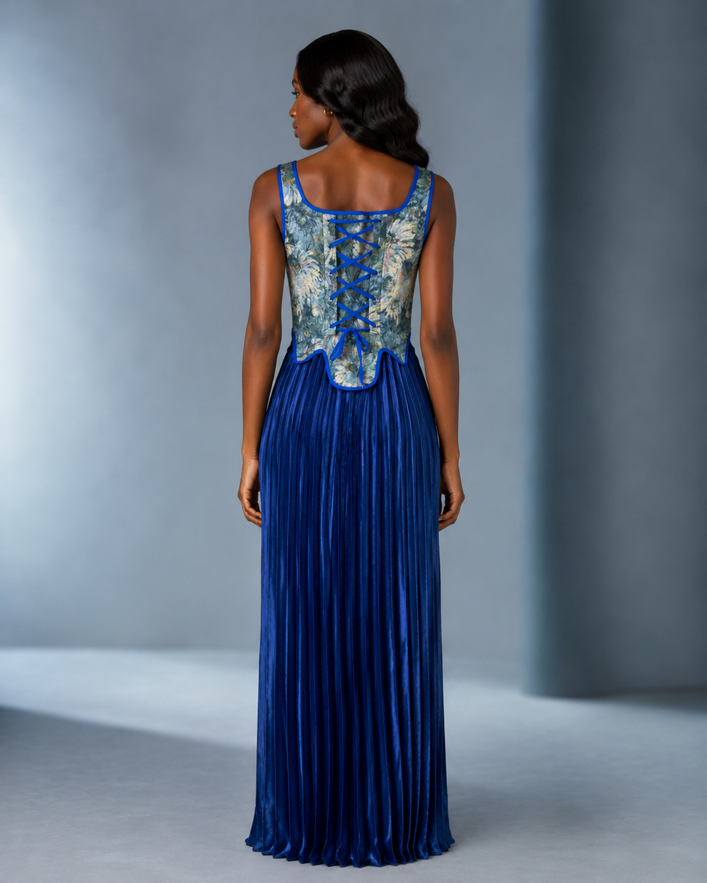 Élan Fleur Pleated Two-Piece Maxi Set