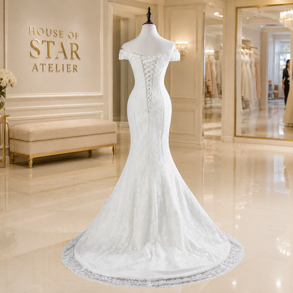 Élodie Off-Shoulder Lace Mermaid Bridal Gown
