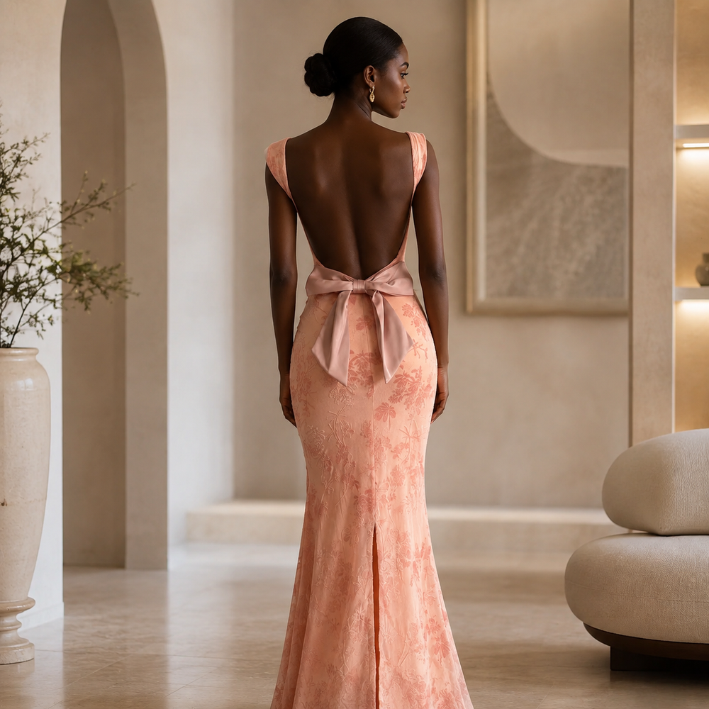 The Rosalie Backless Floral Maxi Dress