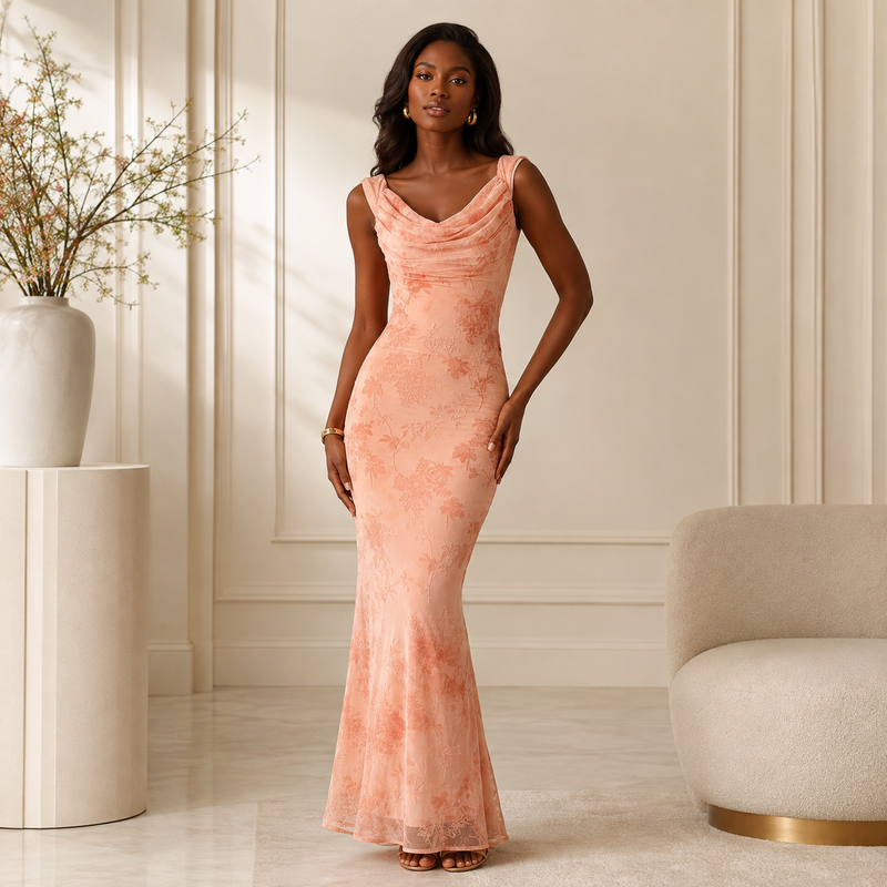 The Rosalie Backless Floral Maxi Dress