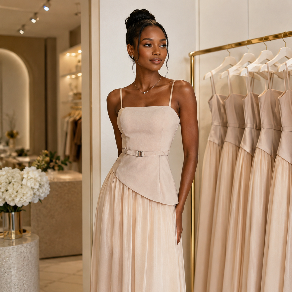The Aurelia Sculpted-Bodice Maxi Dress